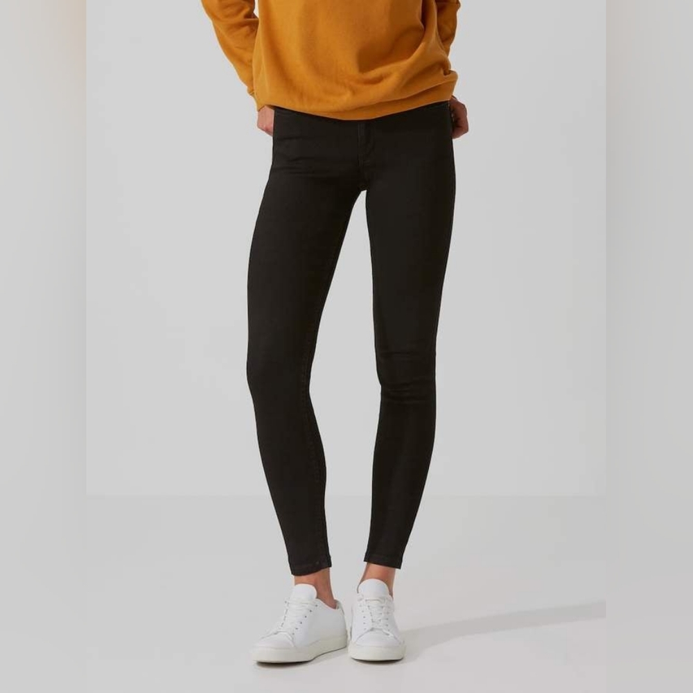 NWT FRANK + OAK DEBBIE HIGH-WAISTED SKINNY JEAN in Jet Black size 27